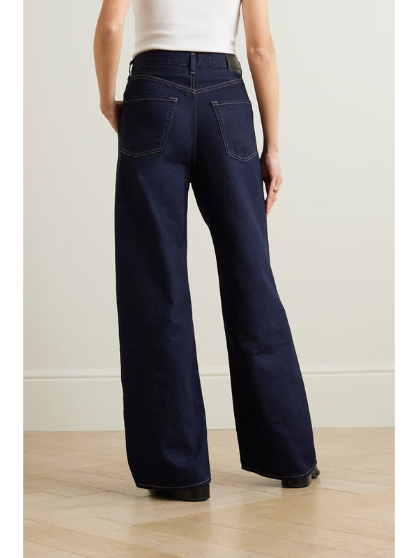Maritzy pleated wide-leg organic jeans